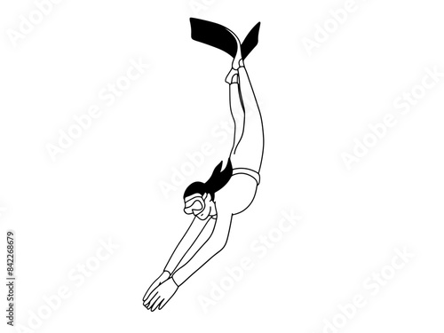 Woman freediving