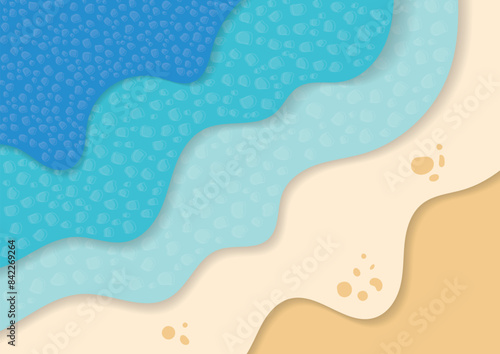 abstract sea waves landscape background with bubbles