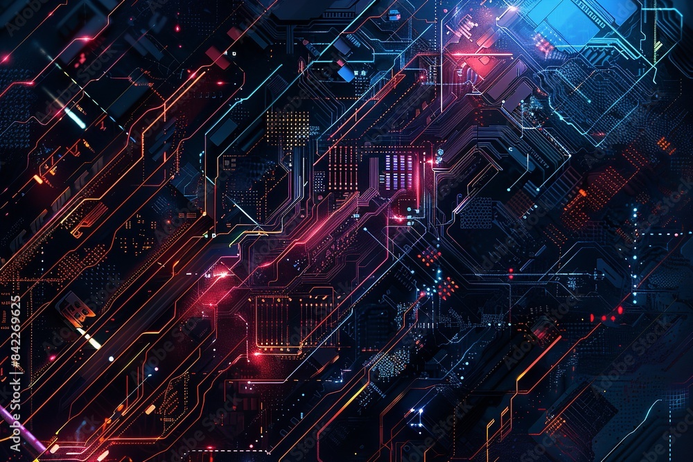 Abstraction in technology beautiful background. Generative Ai Abstraction in technology beautiful background. Generative Ai