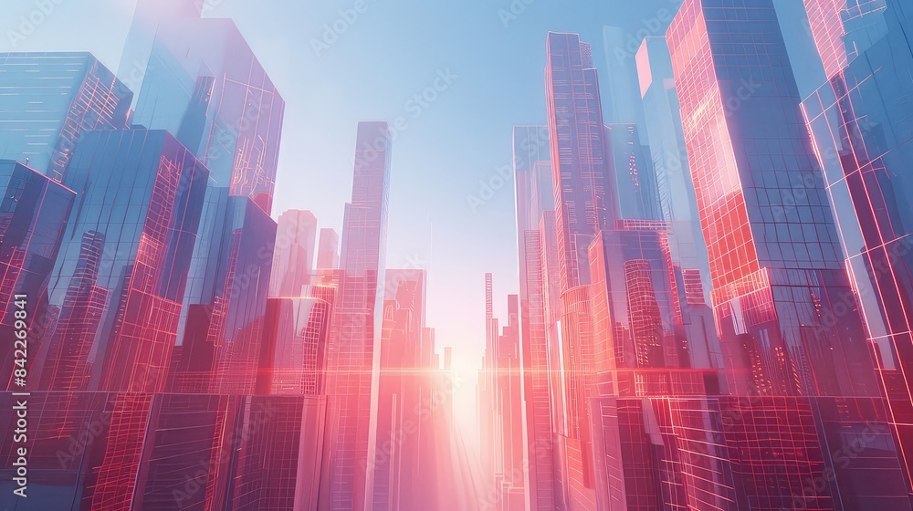 Picture of modern skyscrapers of a smart city Picture of modern skyscrapers of a smart city