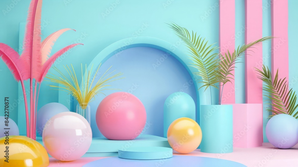 3d rendering colorful pastel background geometric shape abstract still life scene 3d rendering colorful pastel background geometric shape abstract still life scene