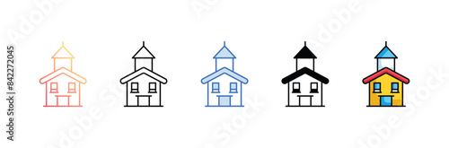 Church icon design with white background stock illustration