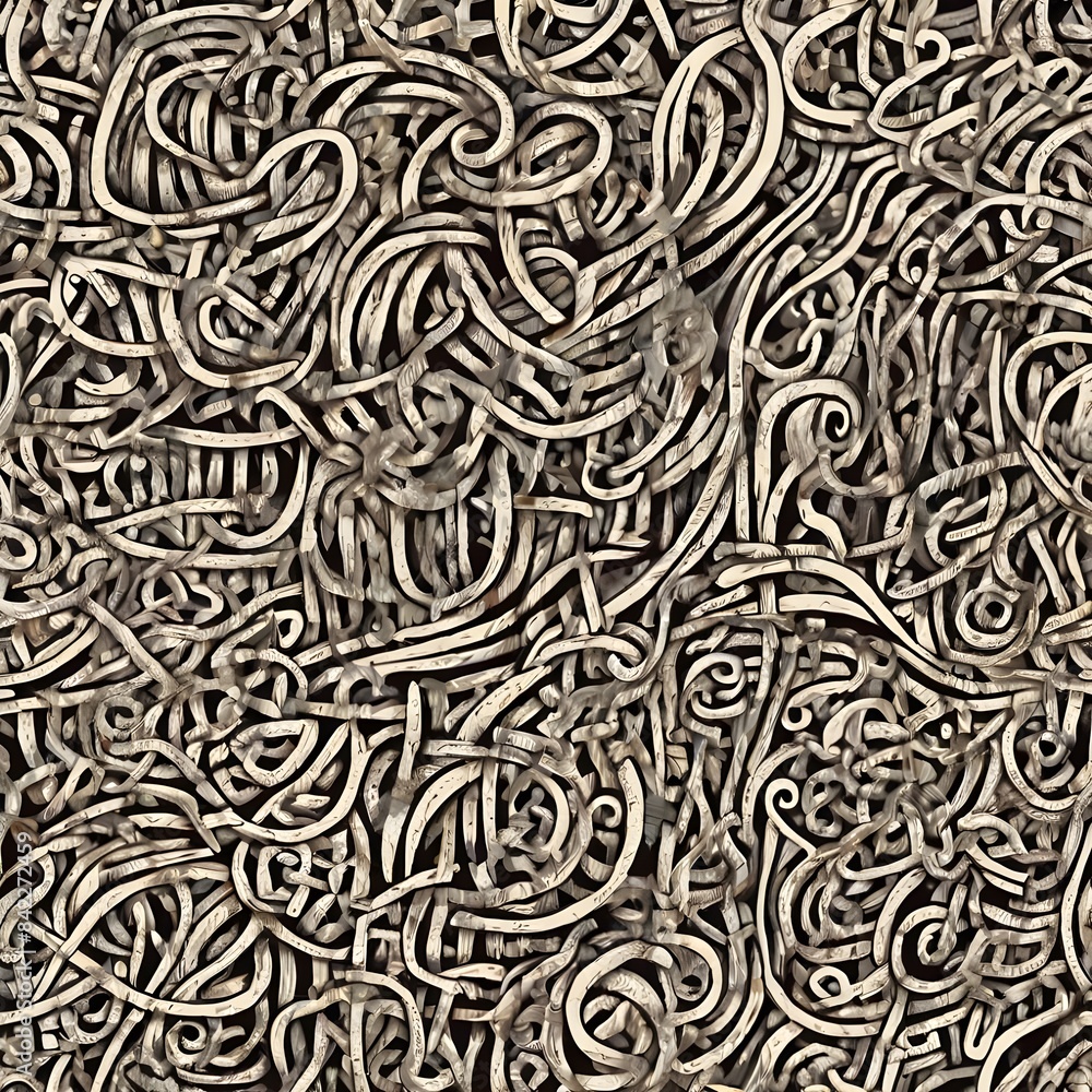 Hand drawn maze seamless pattern. Weaved curved lines. Chaotic ink brush scribbles decorative texture. Messy doodles, wavy and curly lines, labyrinth motif. Abstract geometric decorative background Ge Hand drawn maze seamless pattern. Weaved curved lines. Chaotic ink brush scribbles decorative texture. Messy doodles, wavy and curly lines, labyrinth motif. Abstract geometric decorative background Ge