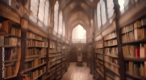 Wallpaper Mural Timeless Tomes: Sliding Through Antique Book Towers in a Library 8 Torontodigital.ca