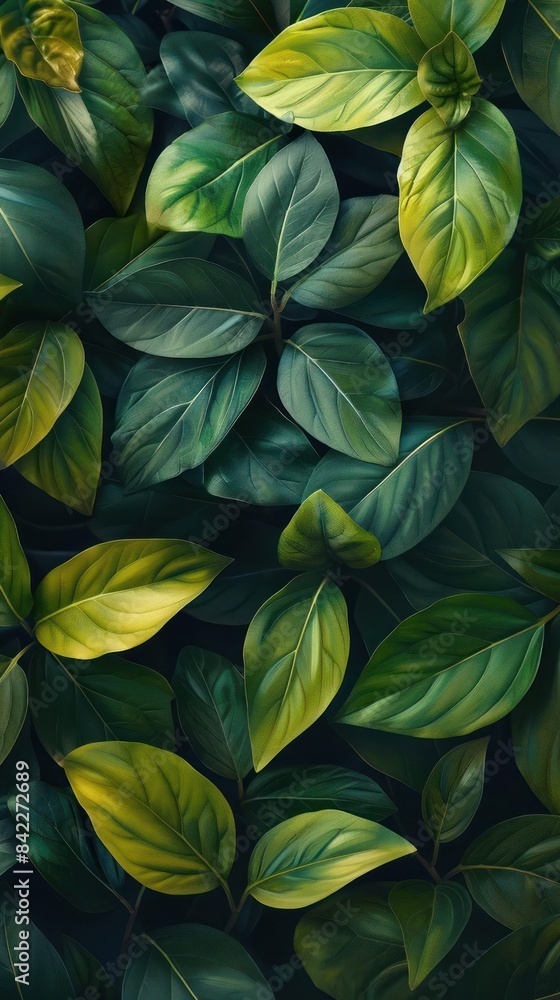 Serene Green Leaf Canvas, A Minimalist Harmony Serene Green Leaf Canvas, A Minimalist Harmony