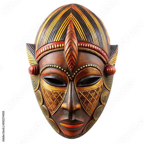 african mask on transparent background