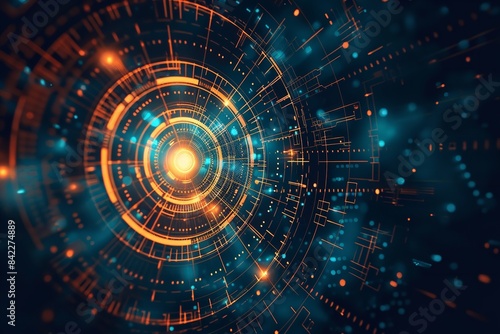 Wallpaper Mural Abstraction in technology beautiful background. Generative Ai Torontodigital.ca