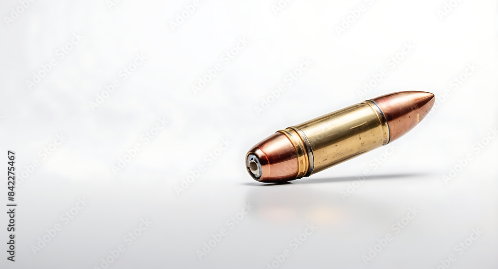A bullet shooting or floating in white isolated background with copy space, bullet shot concept
A bullet shooting or floating in white isolated background with copy space, bullet shot concept
