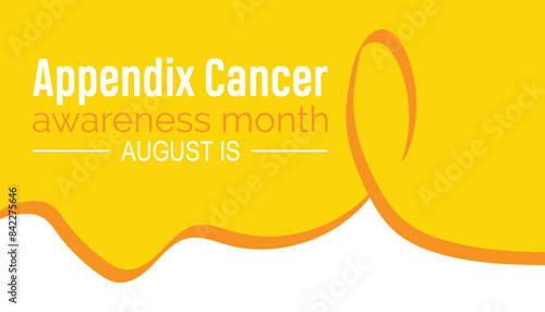 Appendix Cancer Awareness Month is observed every year on August.banner design template Vector illustration background design.