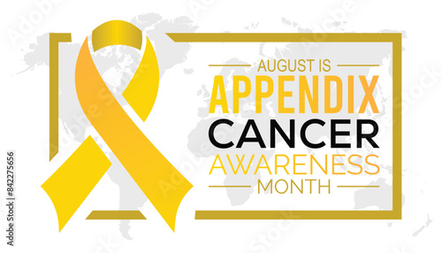 Appendix Cancer Awareness Month is observed every year on August.banner design template Vector illustration background design.