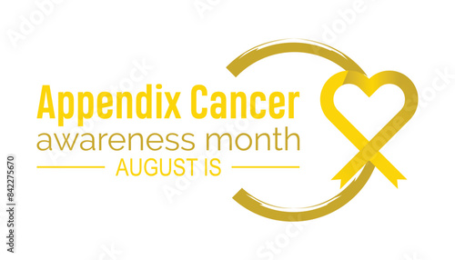 Appendix Cancer Awareness Month is observed every year on August.banner design template Vector illustration background design.
