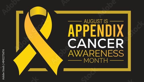 Appendix Cancer Awareness Month is observed every year on August.banner design template Vector illustration background design.