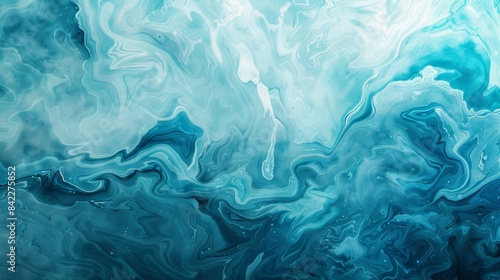 Abstract background with blue and turquoise waves 