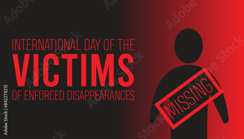 International day of the victims of enforced disappearances is observed every year on August.banner design template Vector illustration background design.