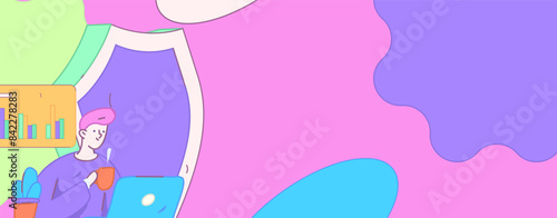 Business network security character flat vector concept operation hand drawn illustration
