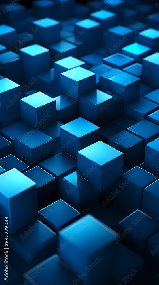 Blue glowing cube Blue glowing cube