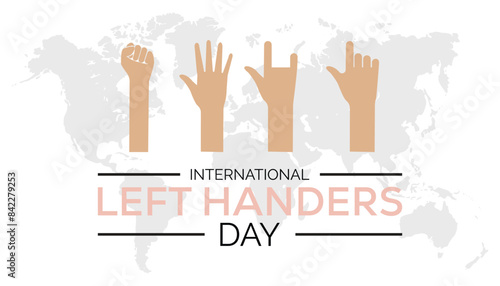 International Left Handers Day is observed every year on August.banner design template Vector illustration background design.
