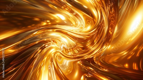 Golden Swirling Abstract Background