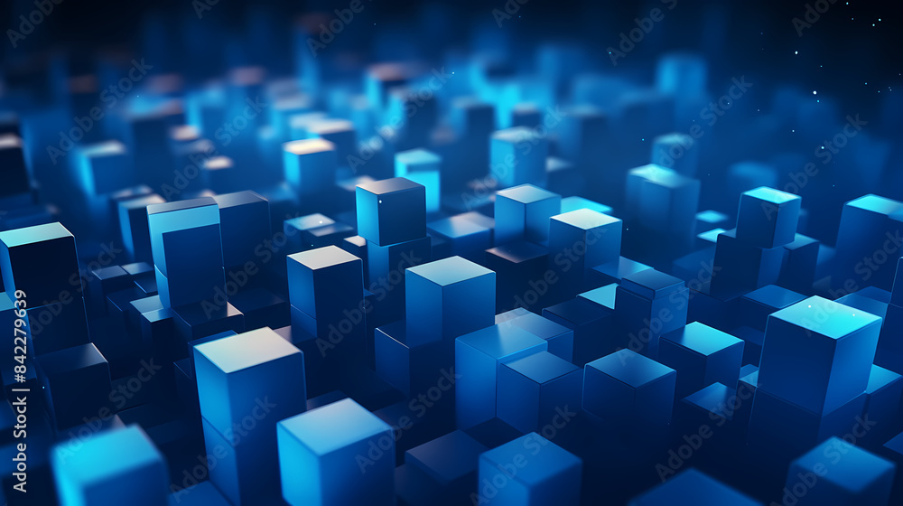 Blue glowing cube Blue glowing cube
