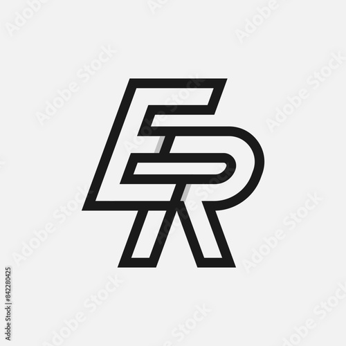 Letter ER or RE Logo, Monogram Logo letter E with R combination, design logo template element, vector illustration