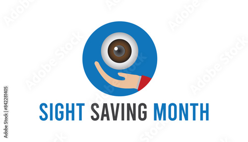 Sight Saving month is observed every year on August.banner design template Vector illustration background design.