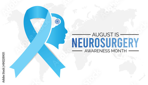 Neurosurgery awareness month is observed every year on August.banner design template Vector illustration background design.