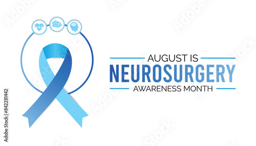 Neurosurgery awareness month is observed every year on August.banner design template Vector illustration background design.