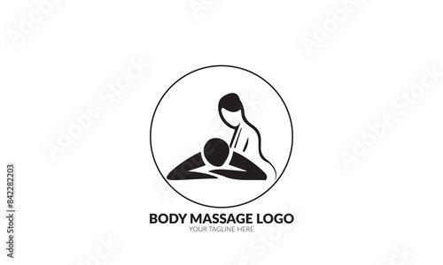 Vector body massage logo design fully editable high quality