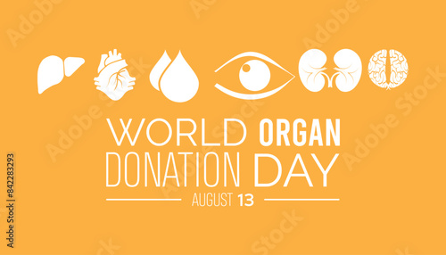 World Organ Donation Day is observed every year on August.banner design template Vector illustration background design.