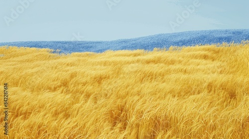 Agriculture is represented by the colors gold and blue