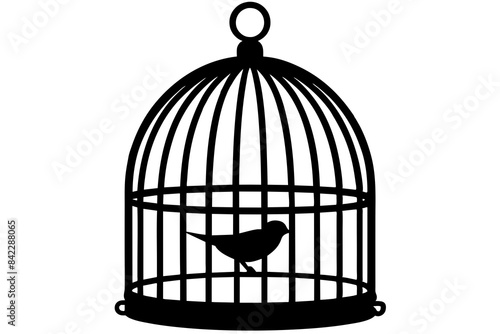 bird cage vector silhouette illustration