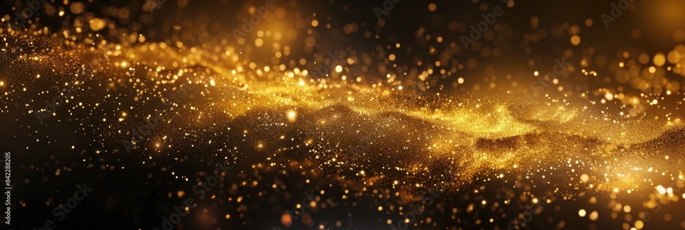 Golden Magic Explosion: Abstract Holiday Background with Gold Dust and Galaxy Art Golden Magic Explosion: Abstract Holiday Background with Gold Dust and Galaxy Art