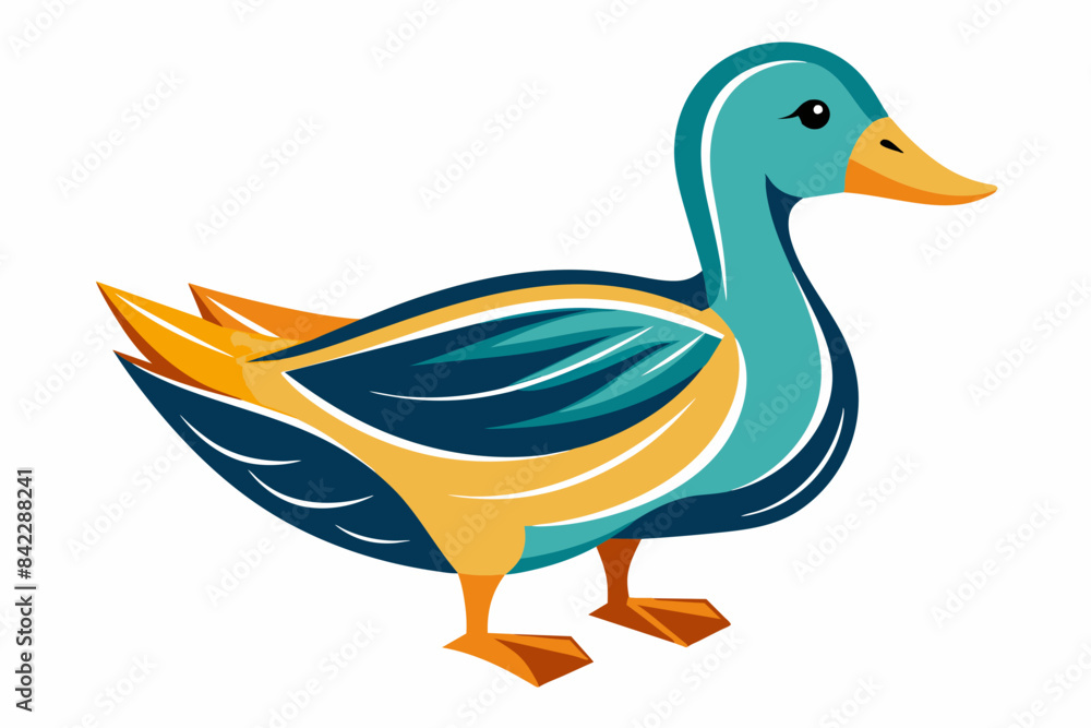 Obraz premium duck different style vector illustration line art
