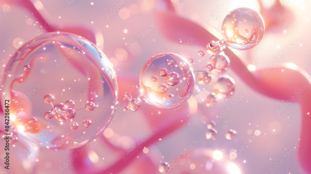 A pink background with many small pink bubbles A pink background with many small pink bubbles