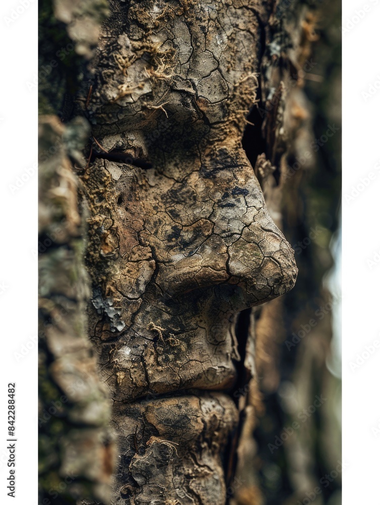 Fototapeta premium Tree trunk with carved face