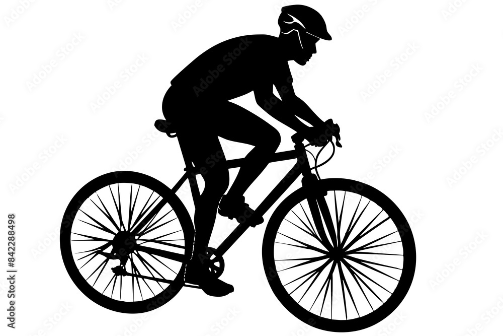 Naklejka premium bicycle ride vector silhouette illustration