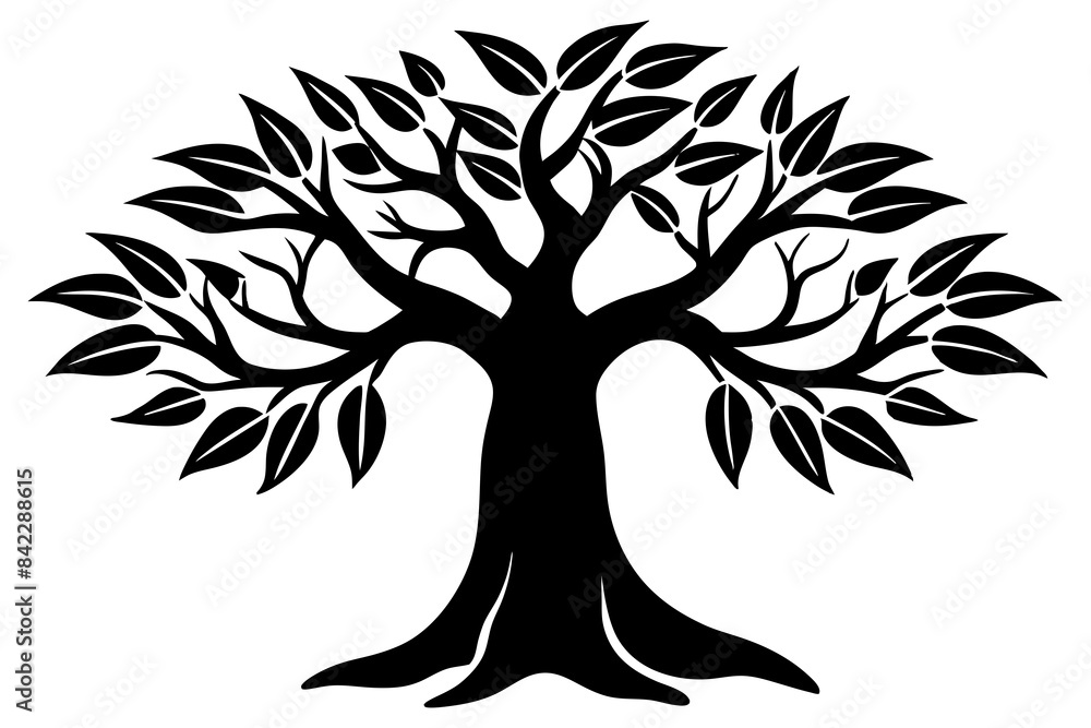 Obraz premium mango tree vector silhouette illustration