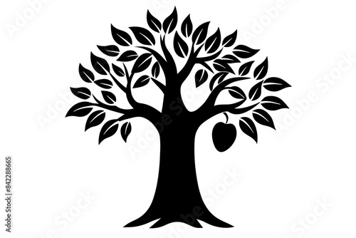 mango tree vector silhouette illustration