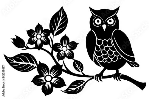cute owl bird vector silhouette illustration