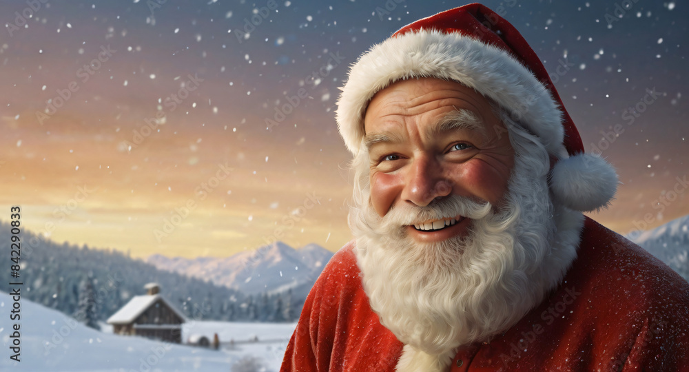 Classic Santa Claus with a full beard generative AI Classic Santa Claus with a full beard generative AI