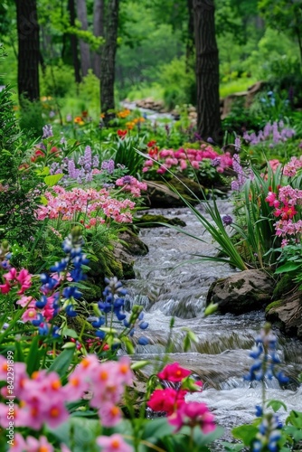 Wallpaper Mural Stream flowing through forest Torontodigital.ca