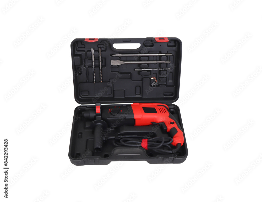 black tool kit box isolated on white background black tool kit box isolated on white background