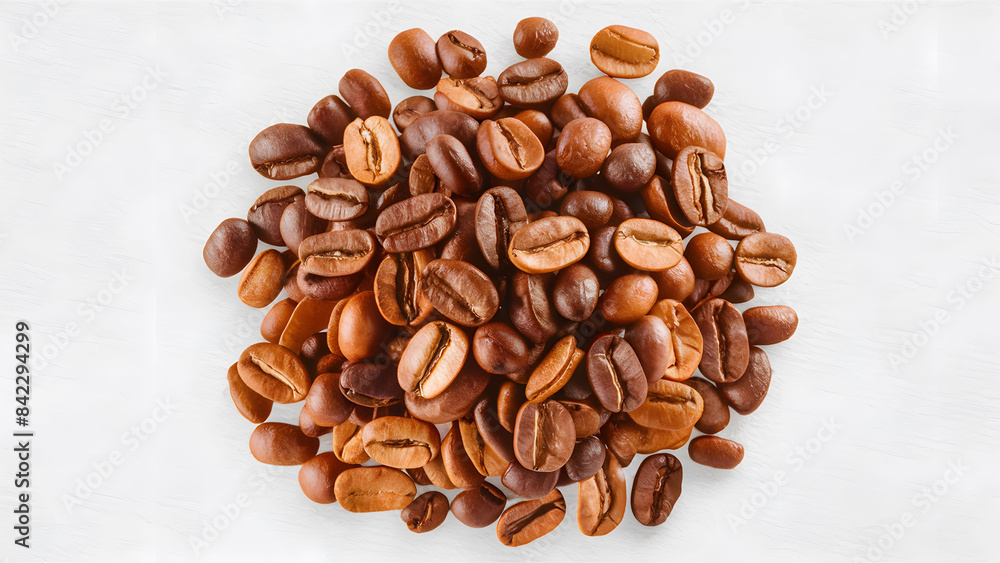 A close up of coffee beans with a brownish color A close up of coffee beans with a brownish color