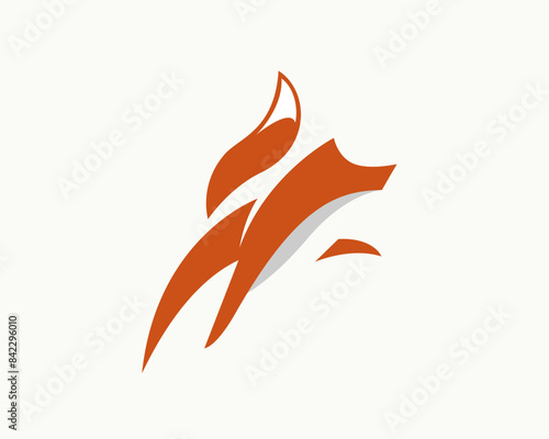 abstract fox style logo design template illustration inspiration