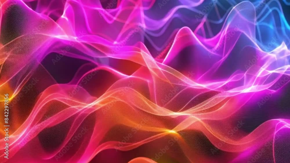 Abstract Animation Depicting Music Waves in a Dynamic Style with Vibrant Colors for Audio Visualization Concept Abstract Animation Depicting Music Waves in a Dynamic Style with Vibrant Colors for Audio Visualization Concept