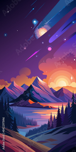 Landscape vector illustration