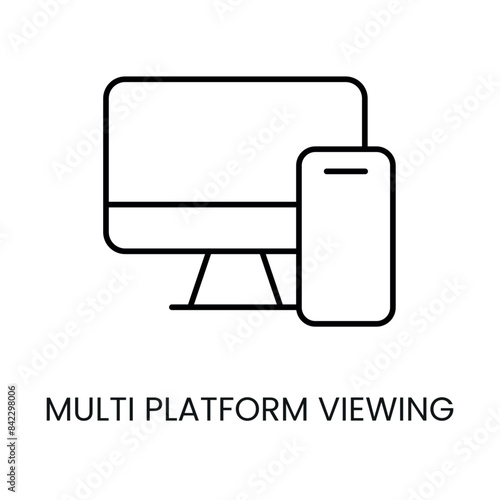 Multi platform viewing icon line vector for packaging on cctv camera with editable stroke