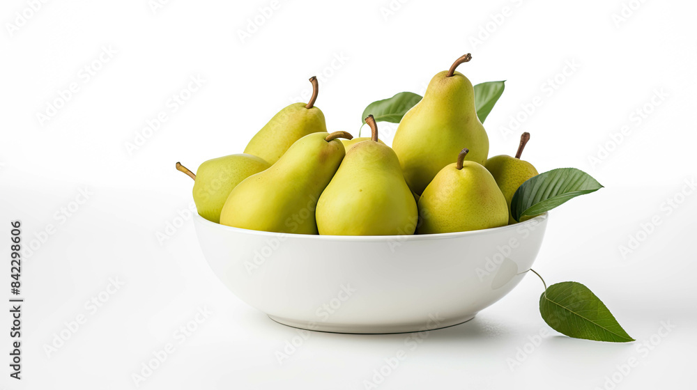 Pears in bowl, Sweet fruit for healthy eating Pears in bowl, Sweet fruit for healthy eating