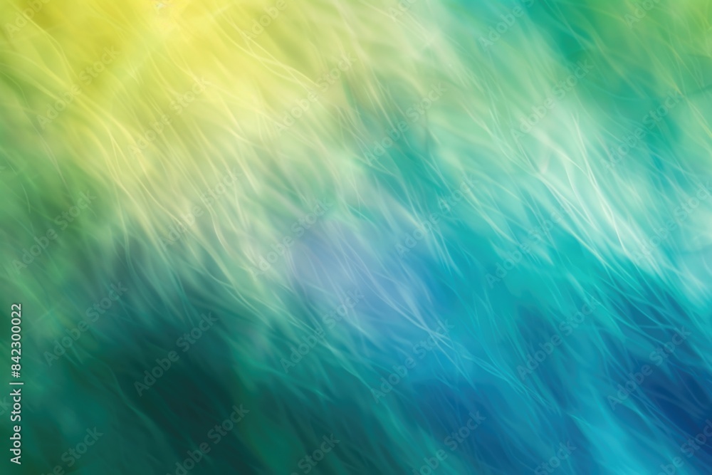 Green Blue Abstract Background with Yellow Colored Blurred Effect