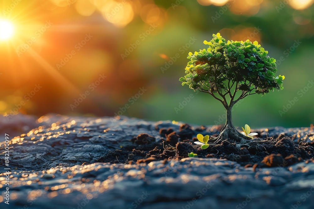 A seed that grows overnight into a tree, symbolizing hope and the potential for rapid change A seed that grows overnight into a tree, symbolizing hope and the potential for rapid change